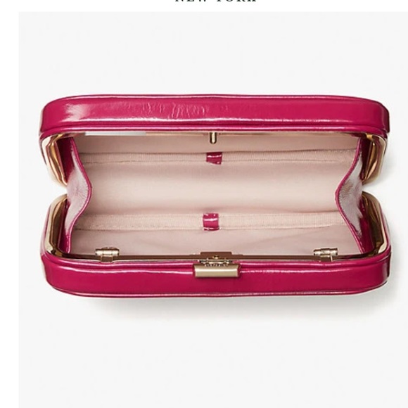 Kate Spade New York  Raspberry Tonight Stunning Leather Clutch - Picture 7 of 9